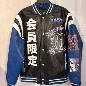 Members Only Black and Blue Joker Varsity Jacket